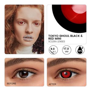Black & Red Mini Sclera Contacts