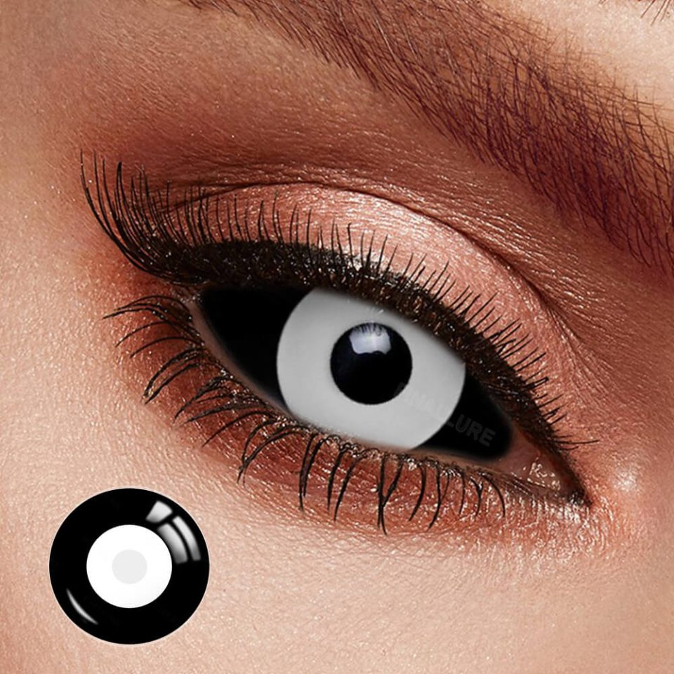 Medusa Black & White Sclera Contacts