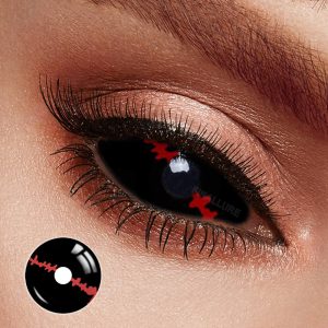 Red ECG Line Black Sclera Contacts