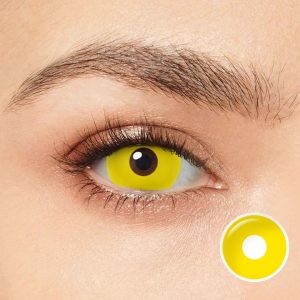UV Glow Yellow Mini Sclera Contacts